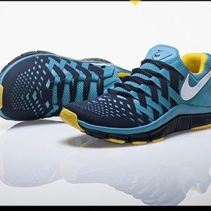 Nike Free Trainer 5.0 N7 Mesh Lightweight Training Shoes Teal/yellow Mens SZ12
